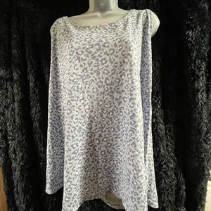 EVRI baby blue leopard tank top